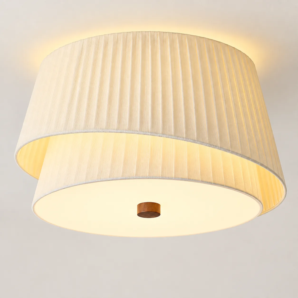 50 cm cream pleated fabric ceiling light