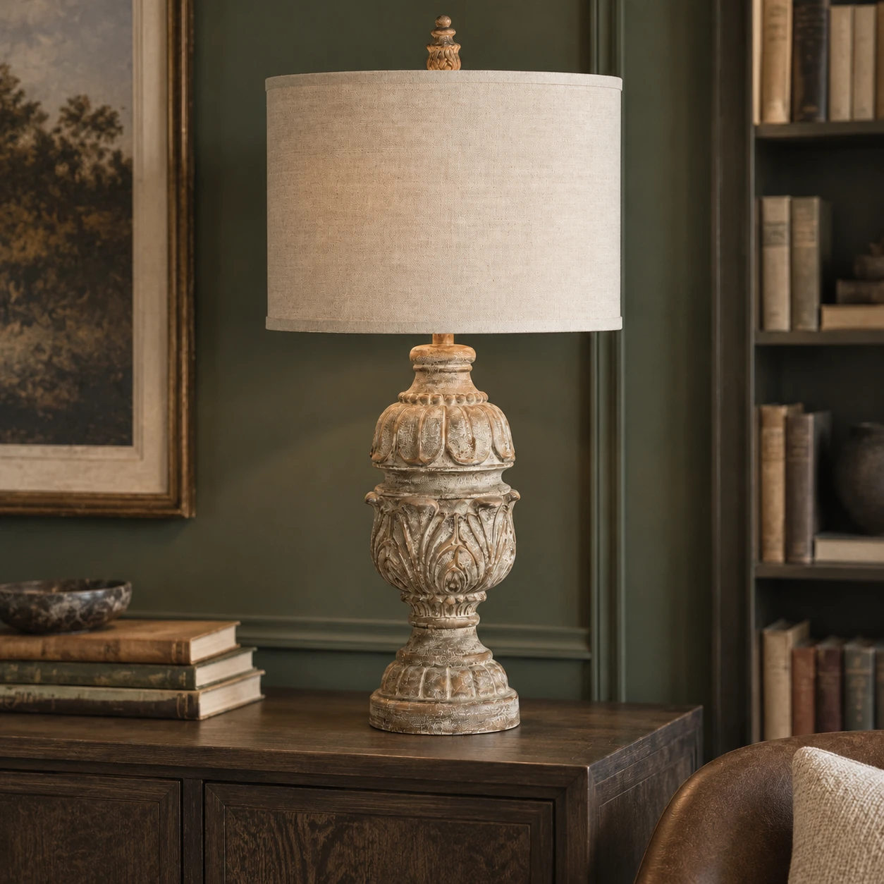 Home library credenza; core hero