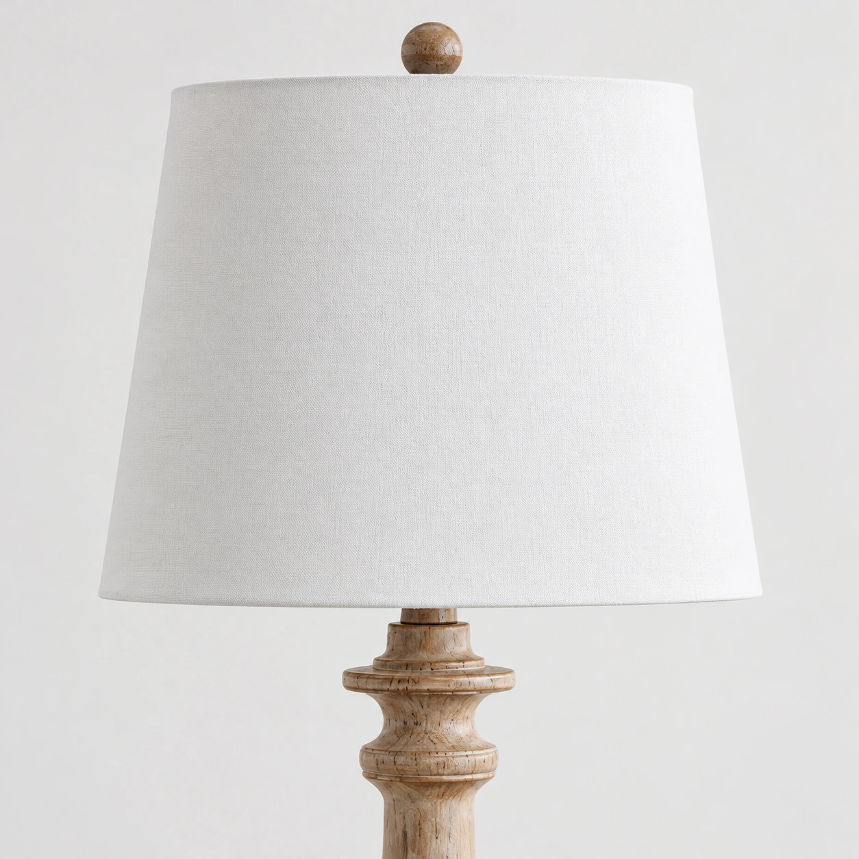 Clara turned wood table lamp detail 02 shade