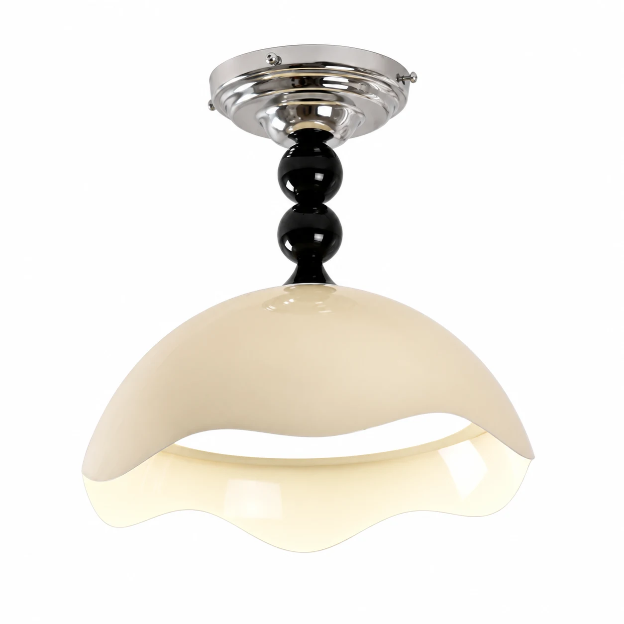 Mira Memphis Scalloped Acrylic and Metal Flush Mount Ceiling Light — identity cream 45