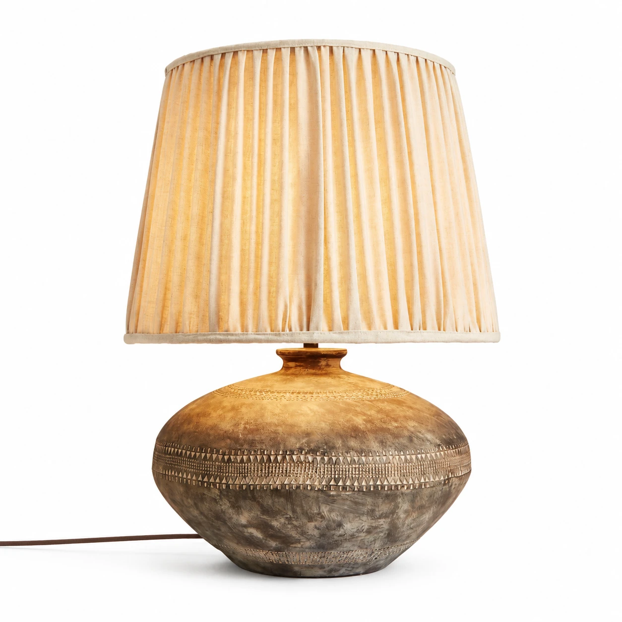 Clara French Carved Wood Table Lamp on white background