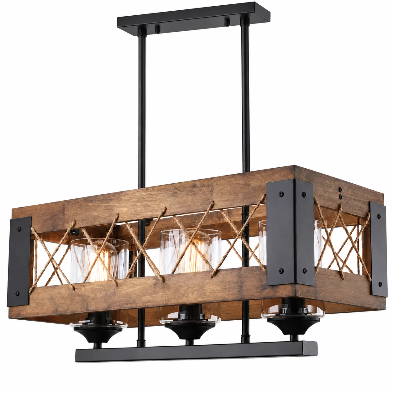 Maren Rustic Branching Wood Chandelier identity