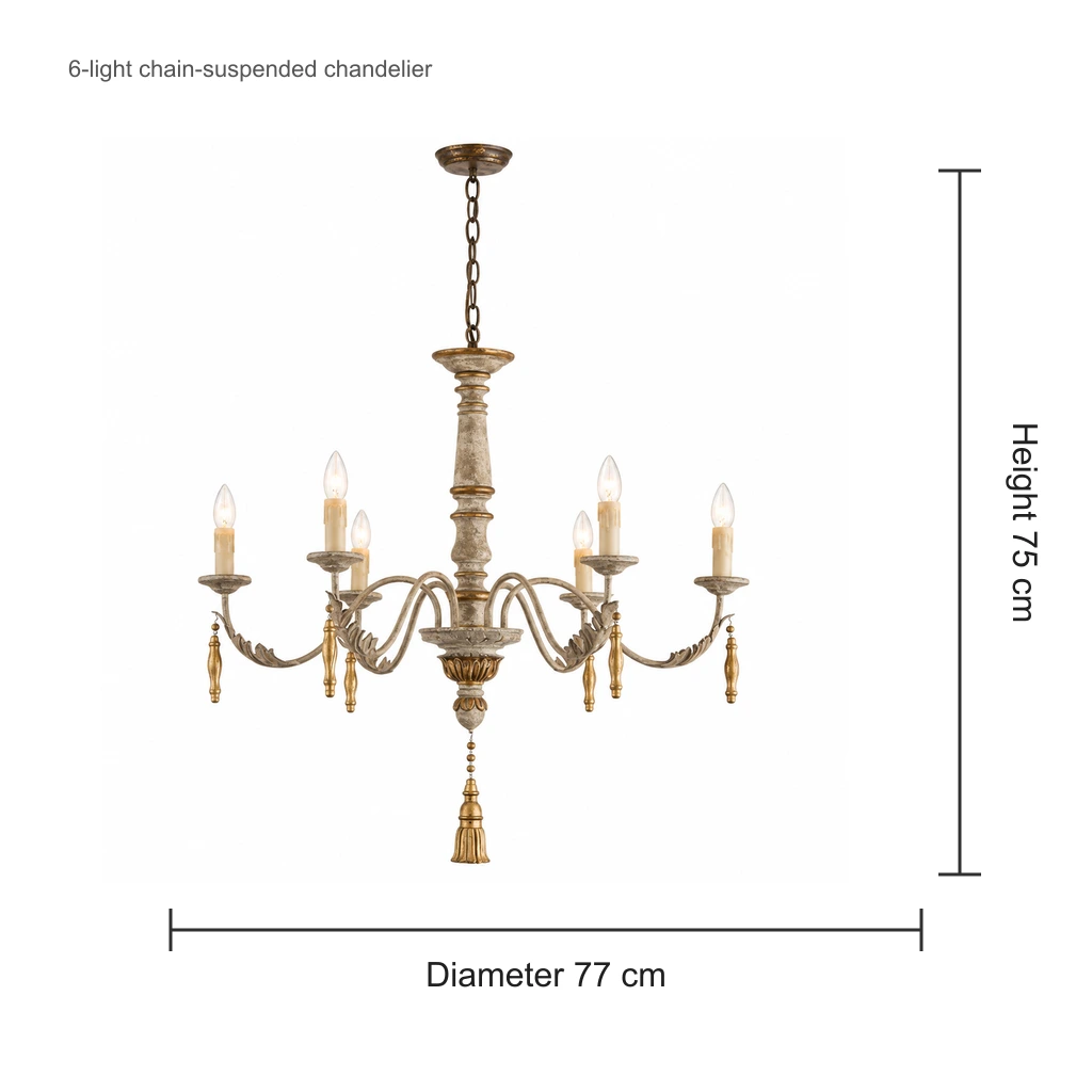 Colette chandelier dimensions: 77 cm diameter and 75 cm height