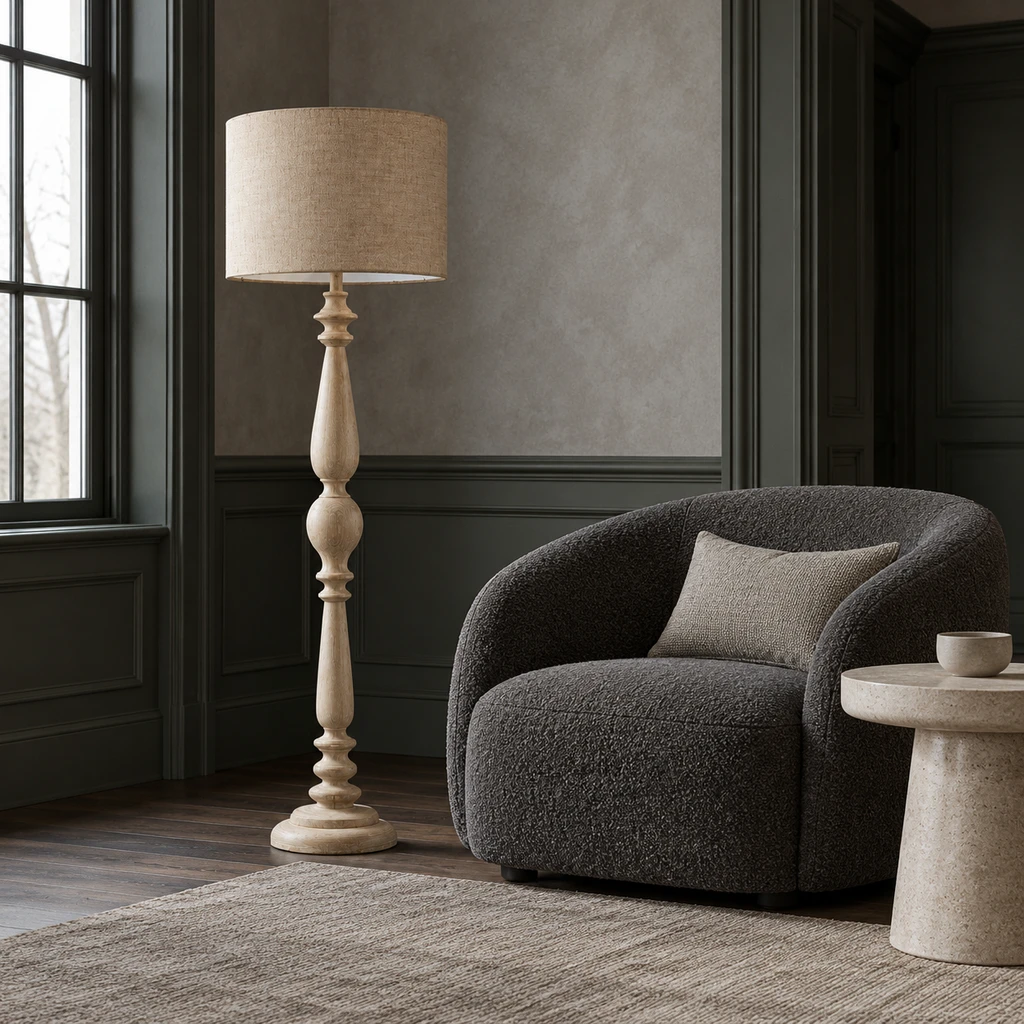 Hadley floor lamp in a boutique hospitality lounge