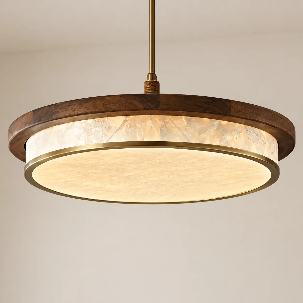 Avery Mid-Century Diffused Walnut Pendant Light image 10