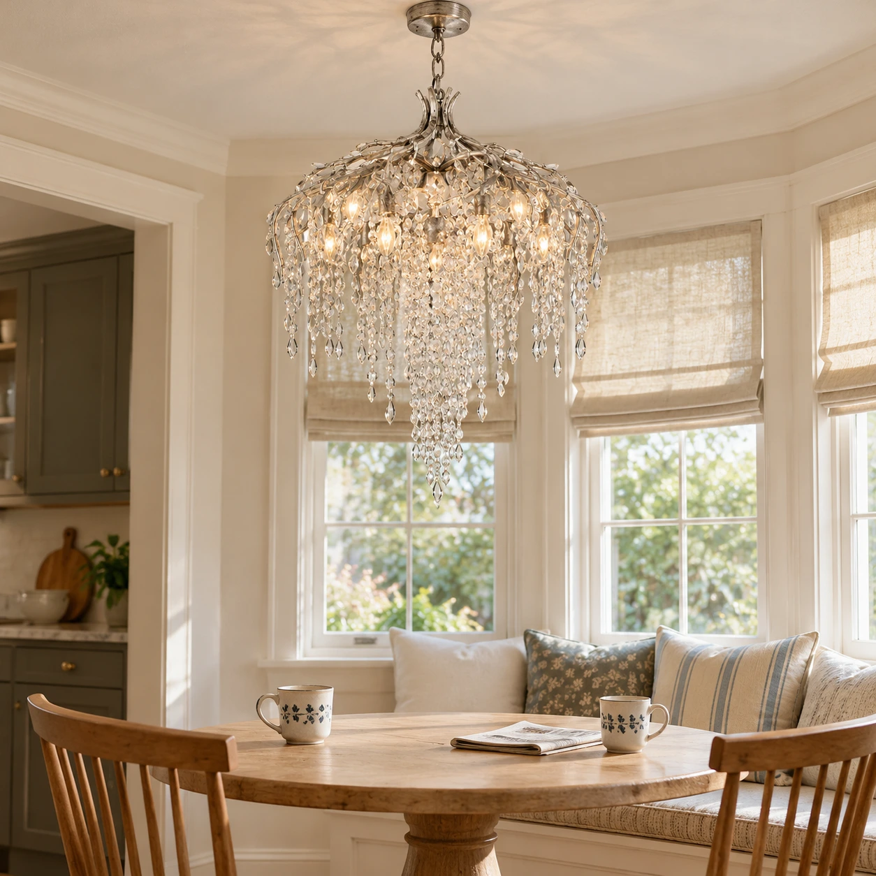 Seraphina crystal cascade chandelier in a family home, scene 5