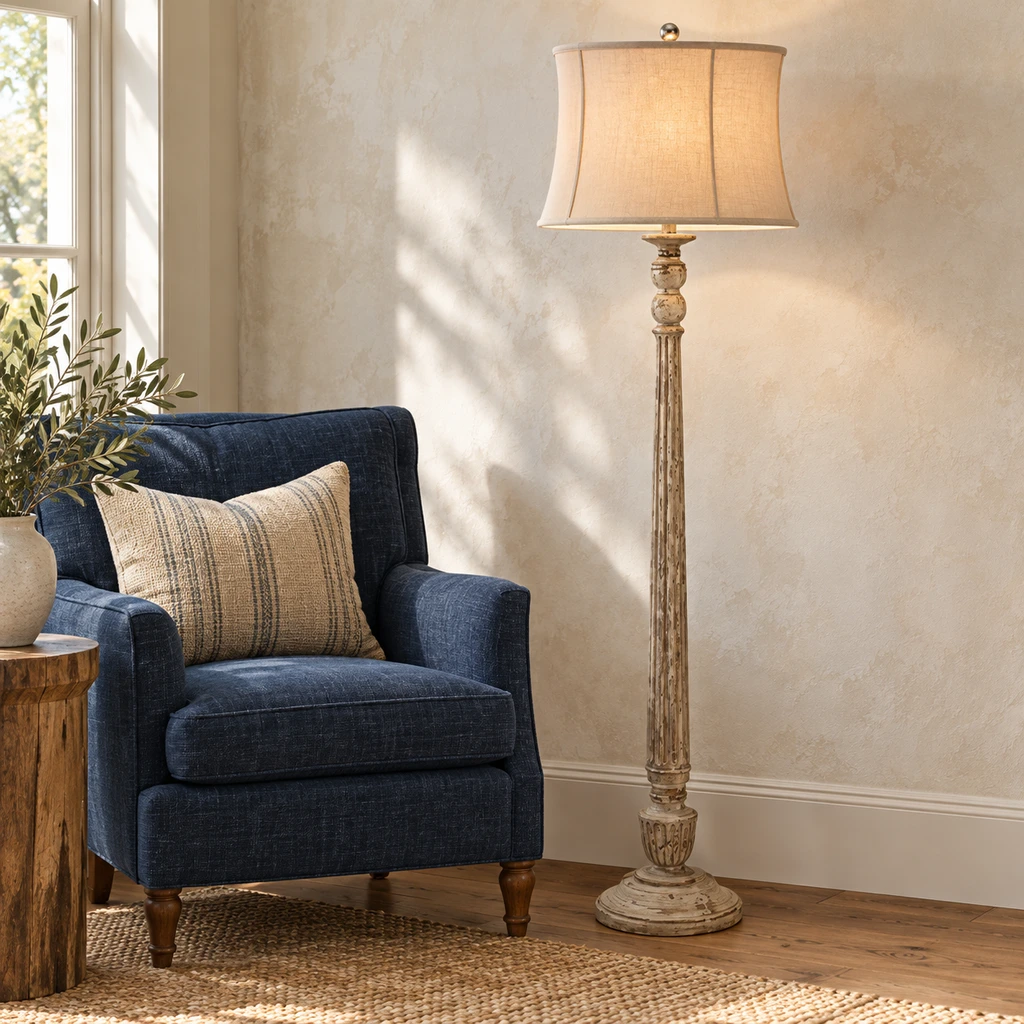 Margot floor lamp in a boutique hospitality vignette
