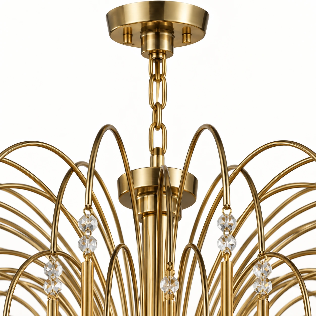 Elodie French Vintage Teardrop Glass and Metal Chandelier — detail metal.webp