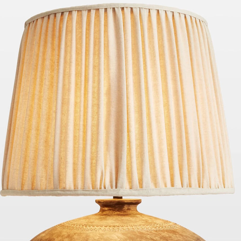 Clara table lamp pleated fabric shade and bound edge