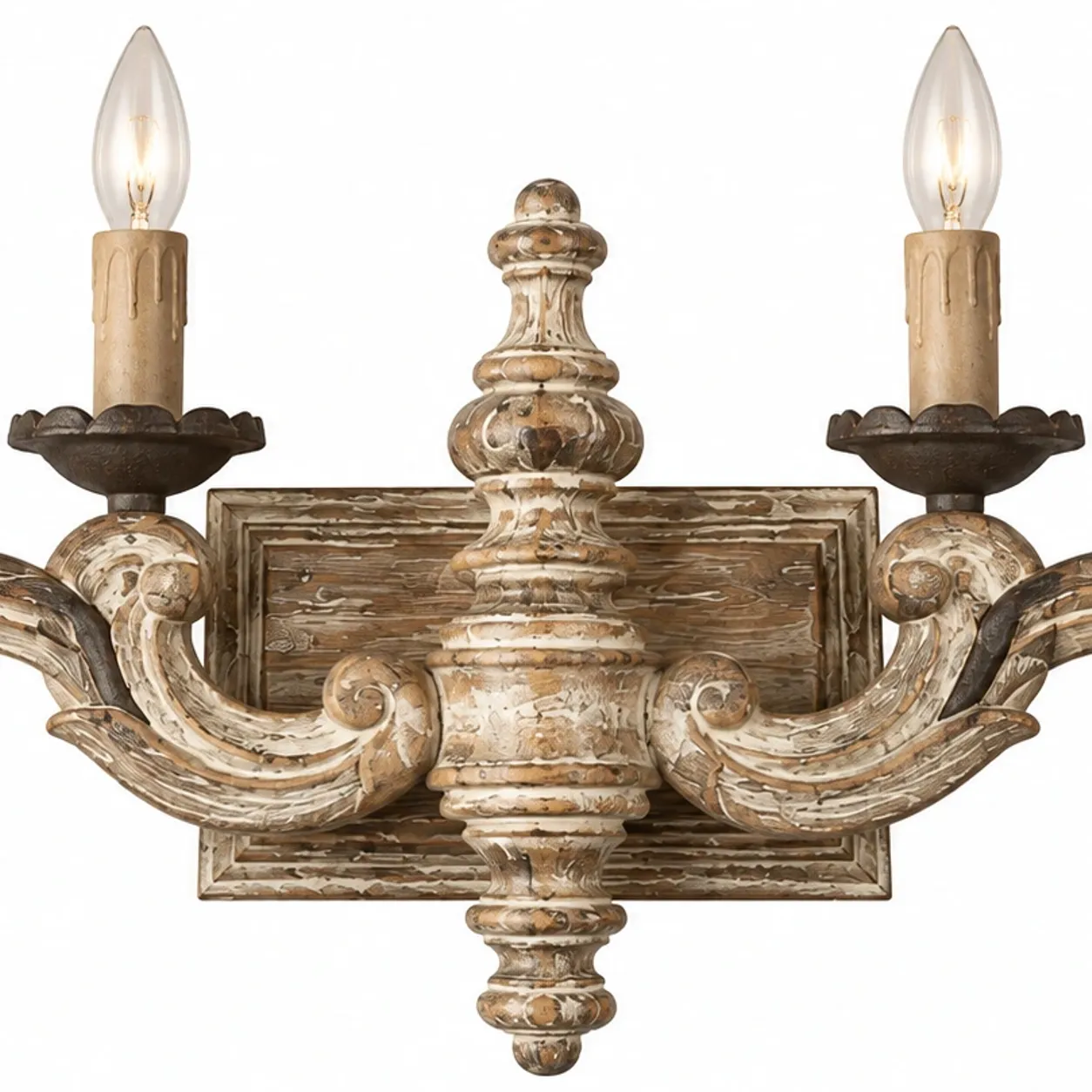 Avery carved solid wood wall sconce detail 01 carving