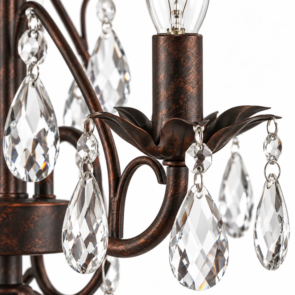 Rowan American Vintage Crystal-Drop Iron and Crystal Chandelier product image 10