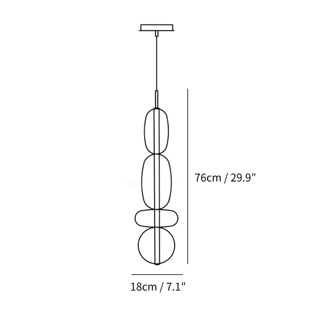 Vesa Design G 치수 도면, 지름 18cm × 높이 76cm