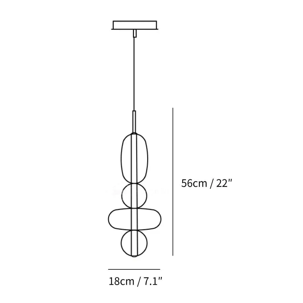 Vesa Design E 치수 도면, 지름 18cm × 높이 56cm
