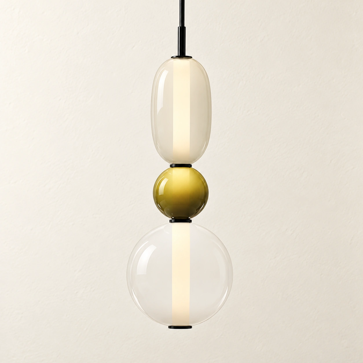 Vesa Green Design B close-up on ivory wall