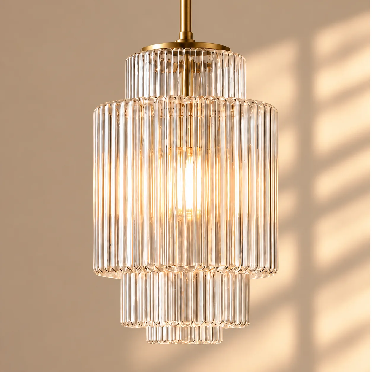 Ribbed Glass Large pendant