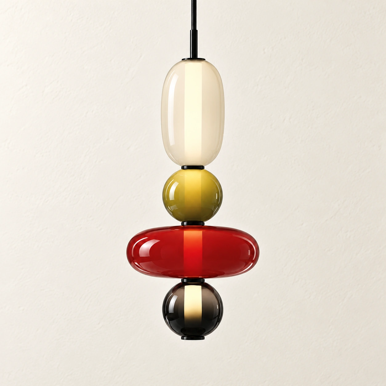 Vesa Red Design E close-up on ivory wall