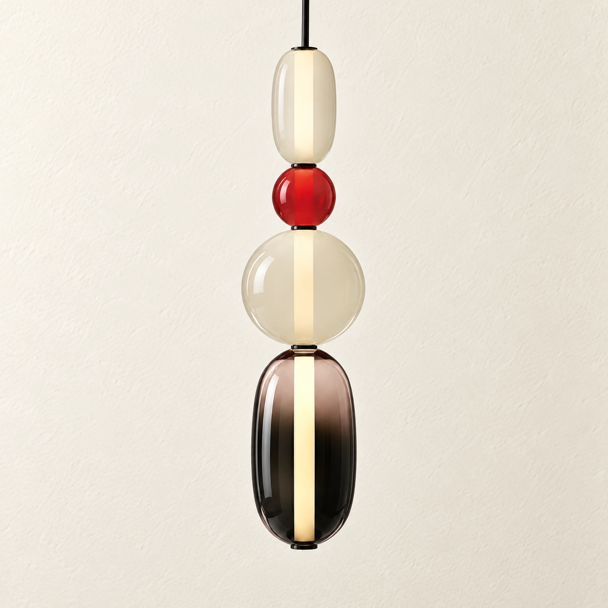 Vesa Red Design F close-up on ivory wall