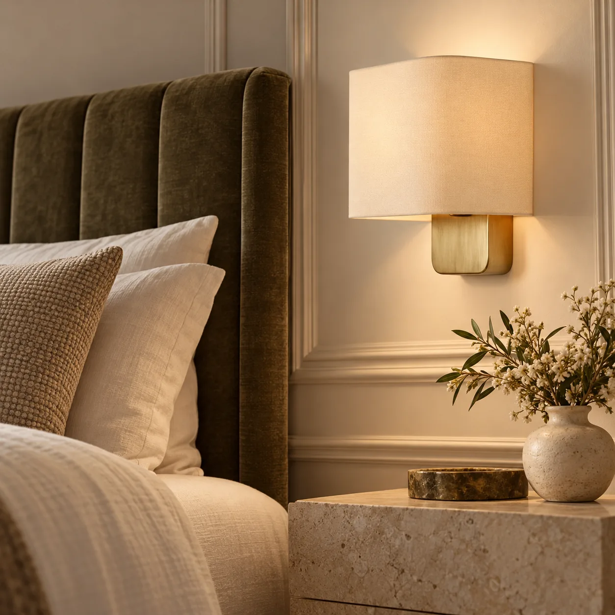 Maris wandlamp: een rustgevende lamp voor naast het bed.