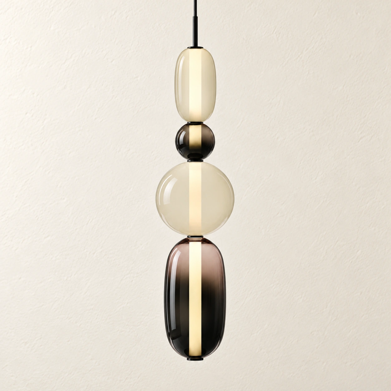Vesa Black Design F close-up on ivory wall