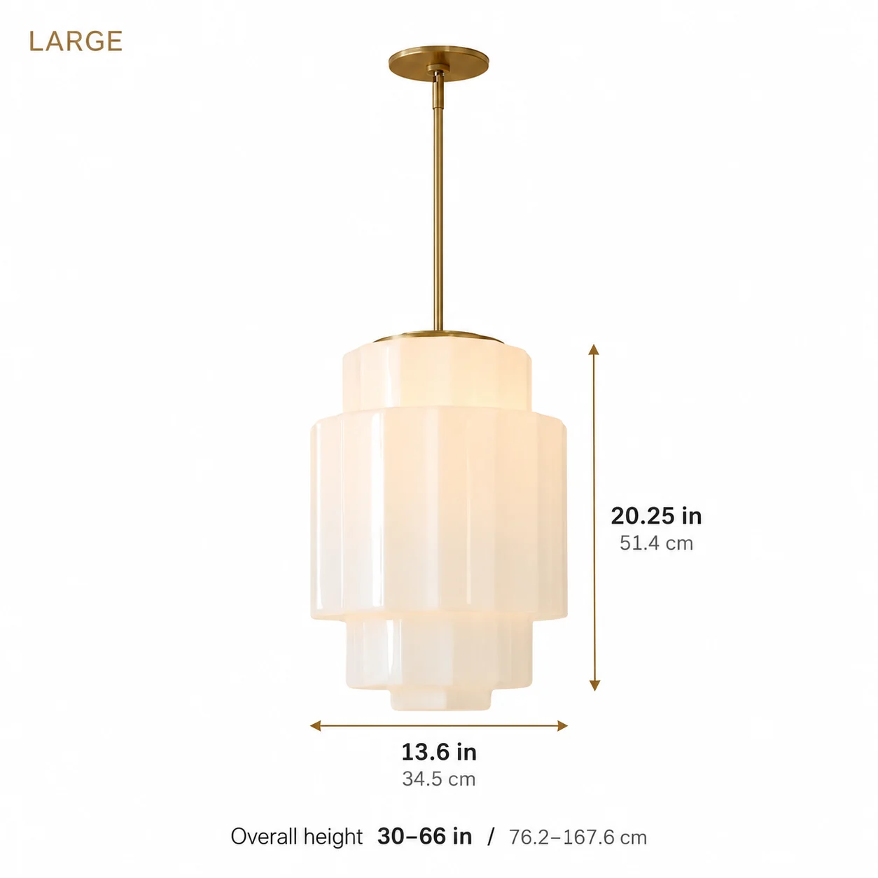 Large shade dimensions: diameter 13.6 in, height 20.25 in