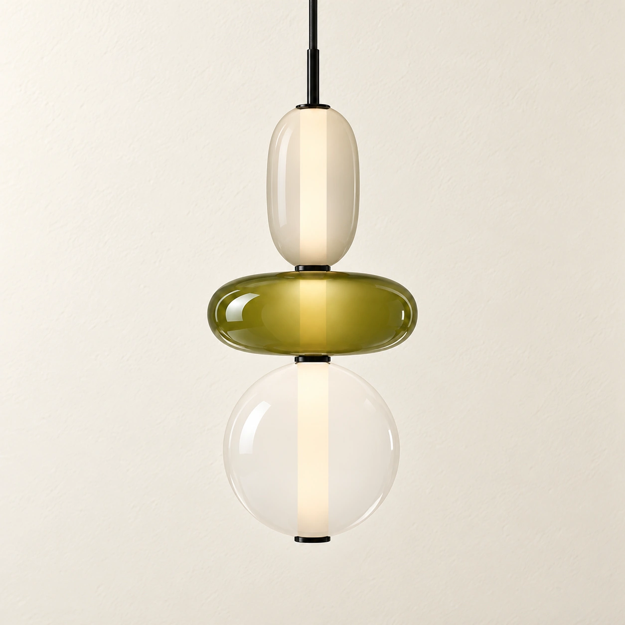 Vesa Green Design D close-up on ivory wall