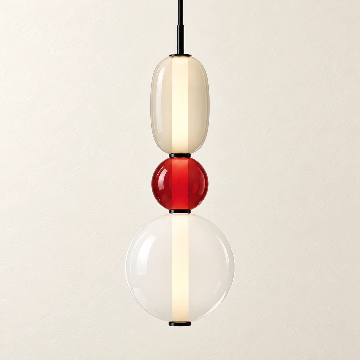 Vesa Red Design B close-up on ivory wall