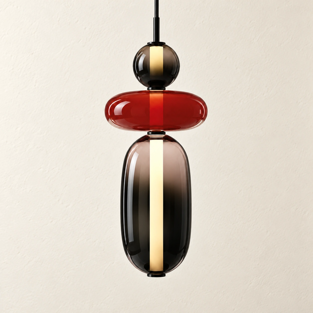 Vesa Red Design C close-up on ivory wall
