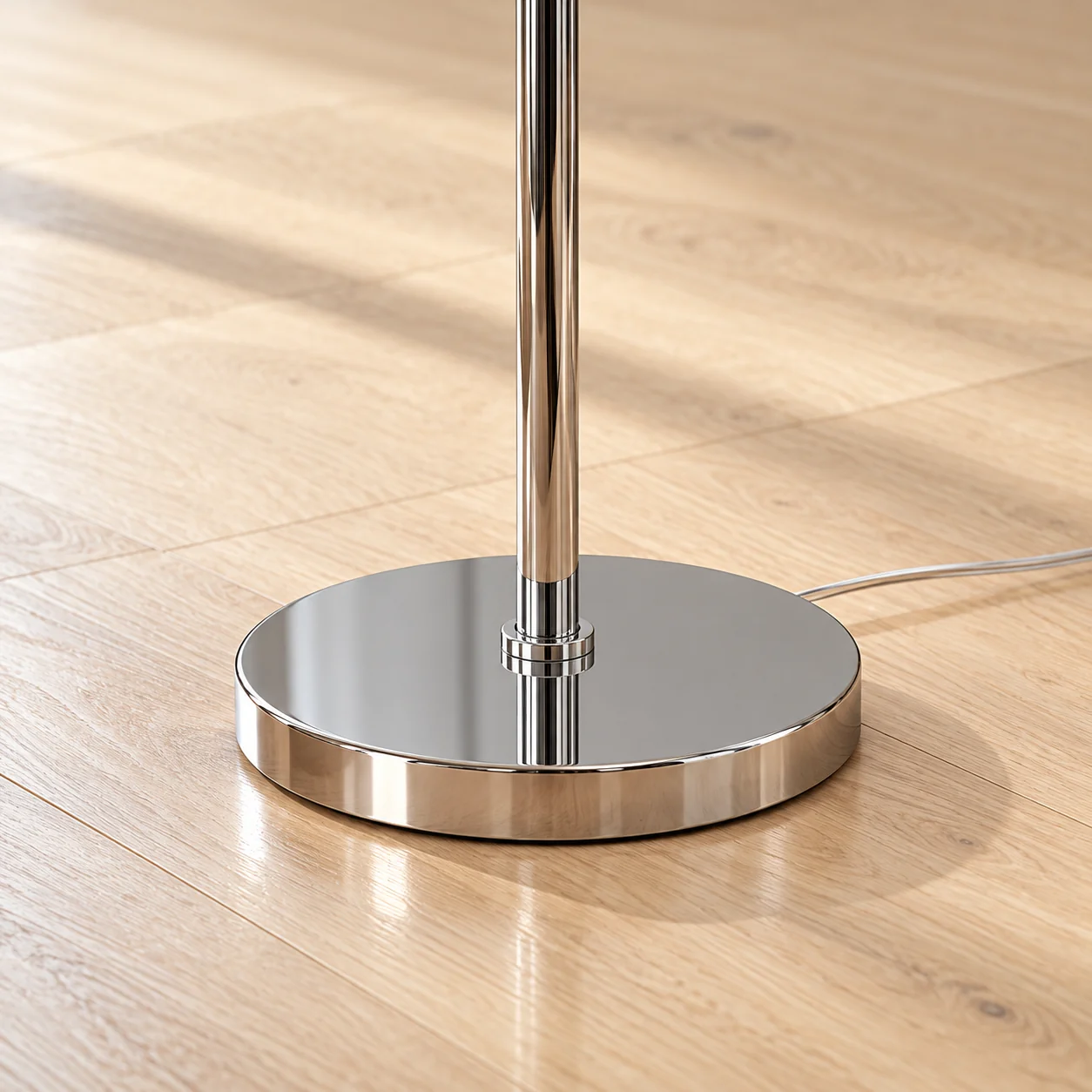 Base tonda argento e stelo sottile