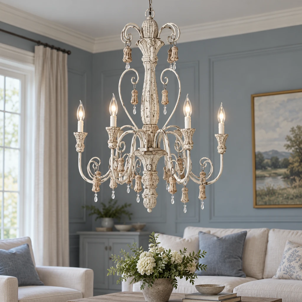 Elowen chandelier in a refined living room