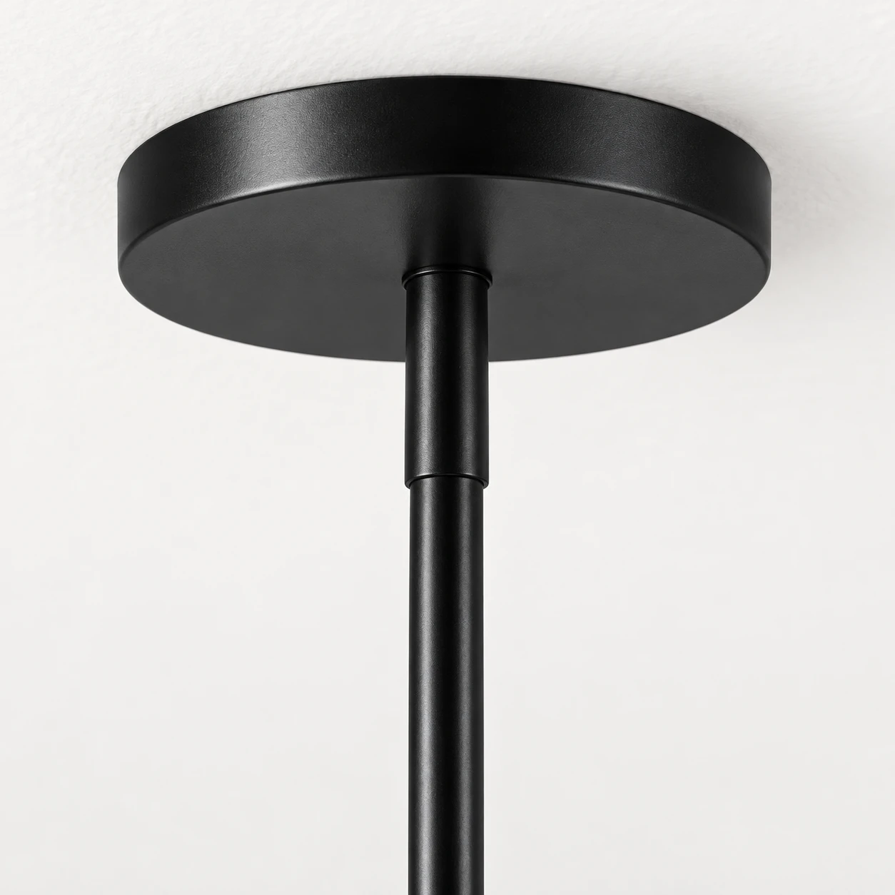 Round canopy and downrod connection