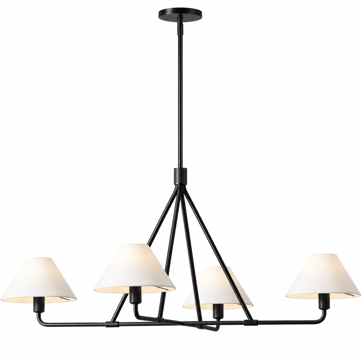 Maren Vintage 4-Light Iron Chandelier on white background