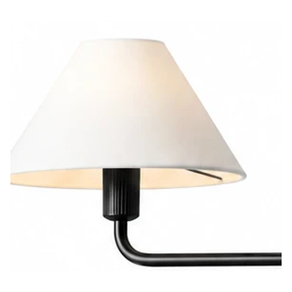 Fabric shade and ribbed black socket detail