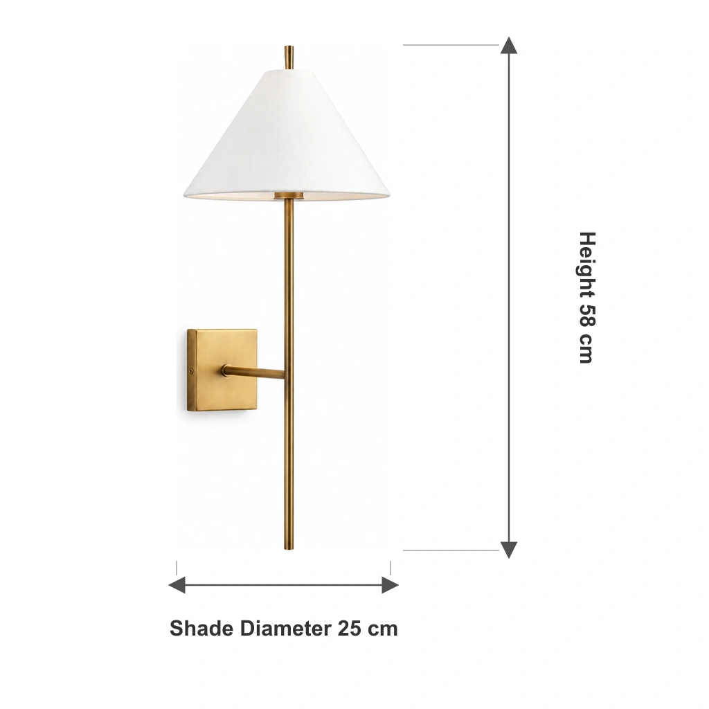 Marcel wall sconce dimensions: 25 cm shade diameter and 58 cm height