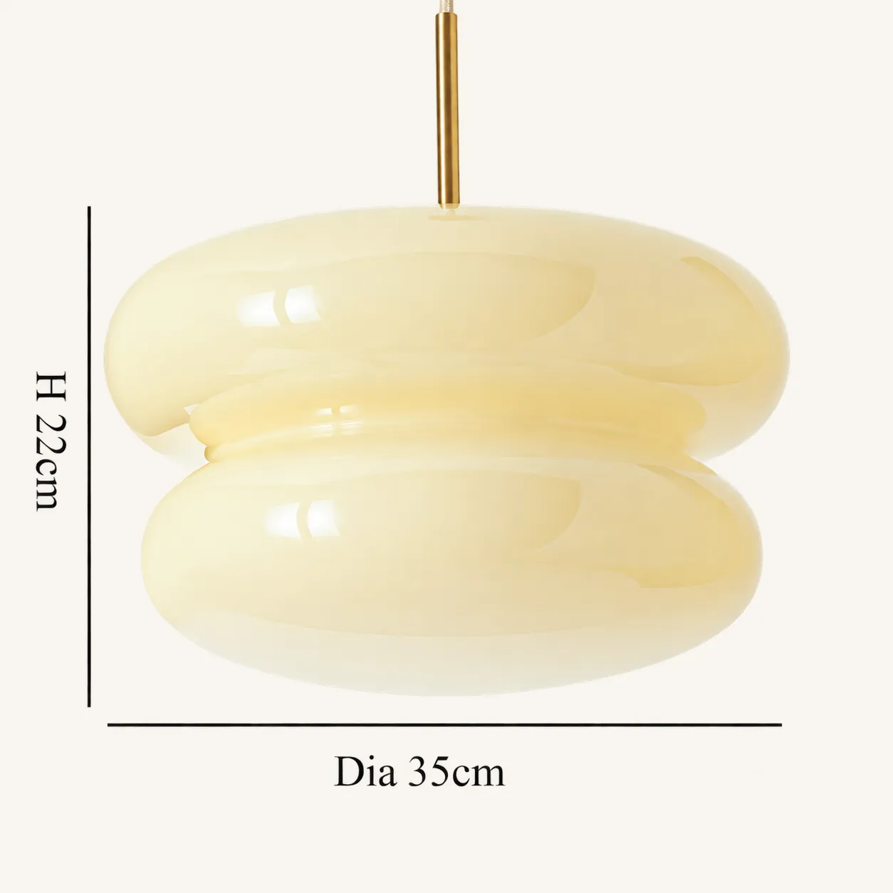 Emily pendant dimensions: diameter 35 cm and height 22 cm