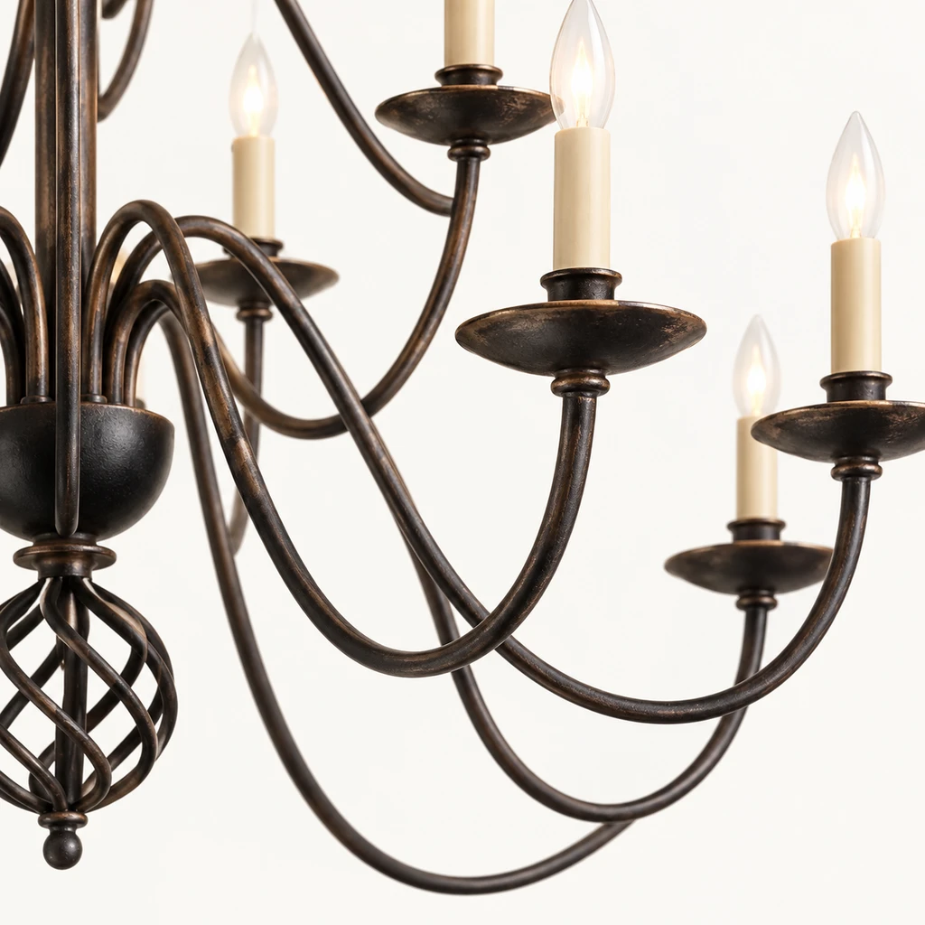 bras et porte-bougies en fer noir mat