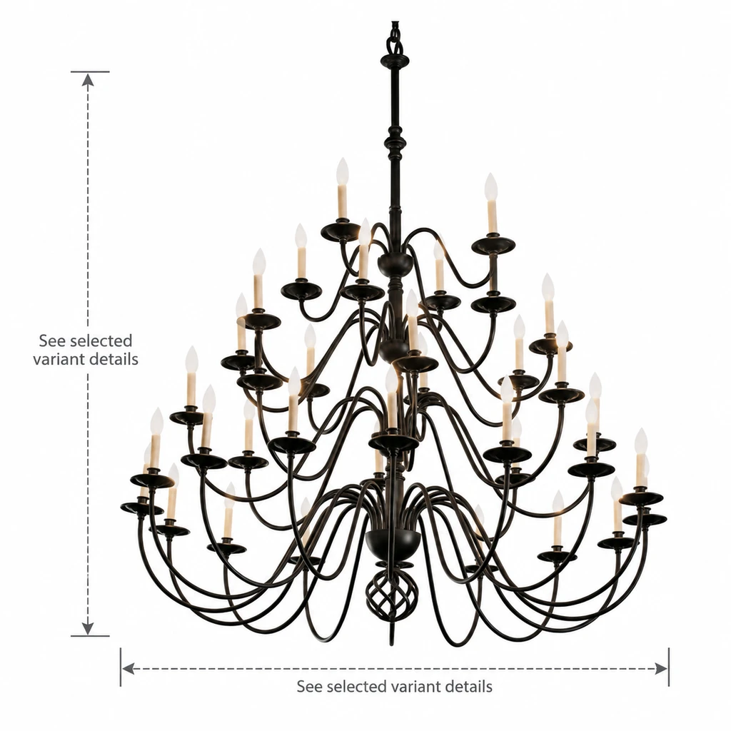 Graphique de référence des dimensions sur fond blanc
