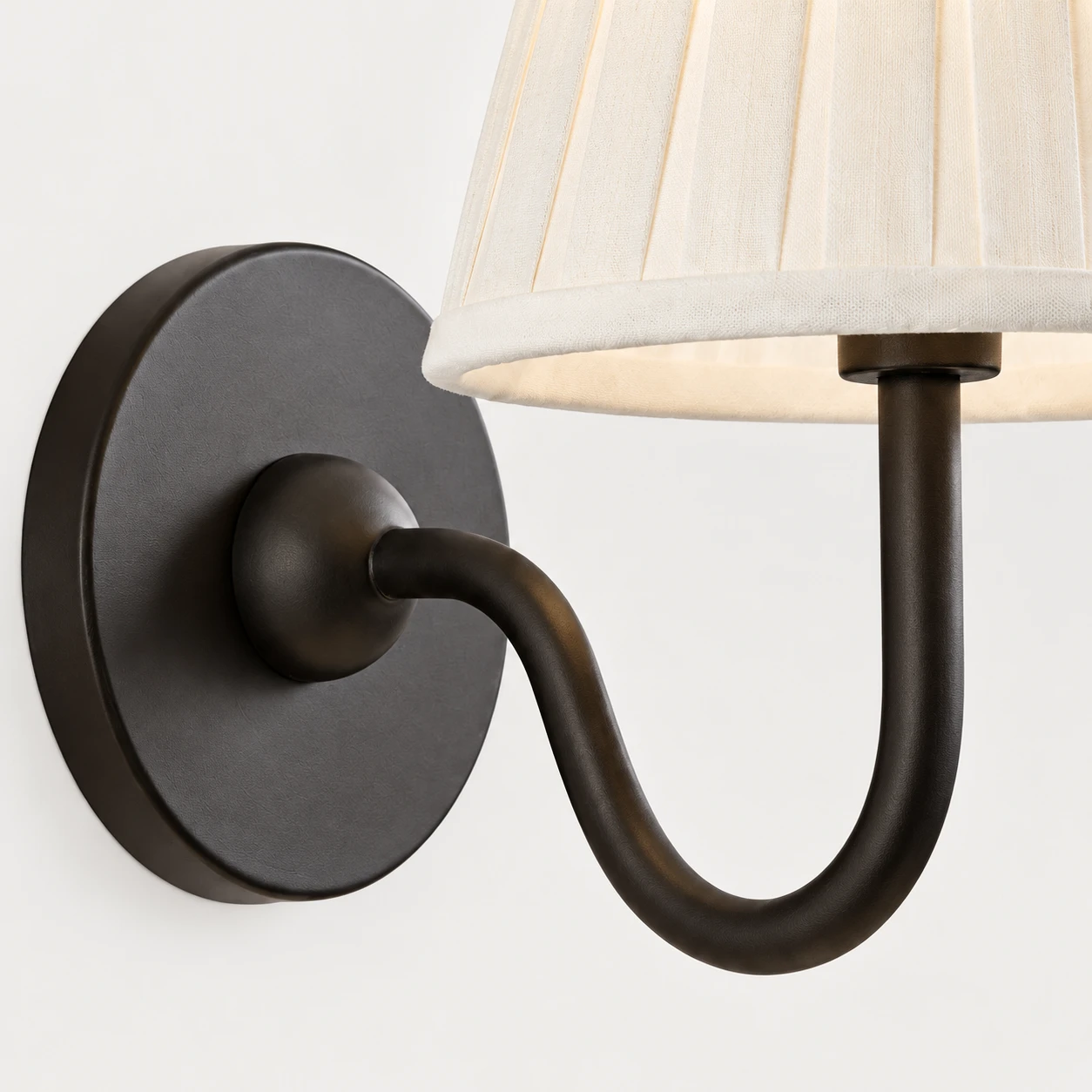 Détail du plafonnier rustique en tissu