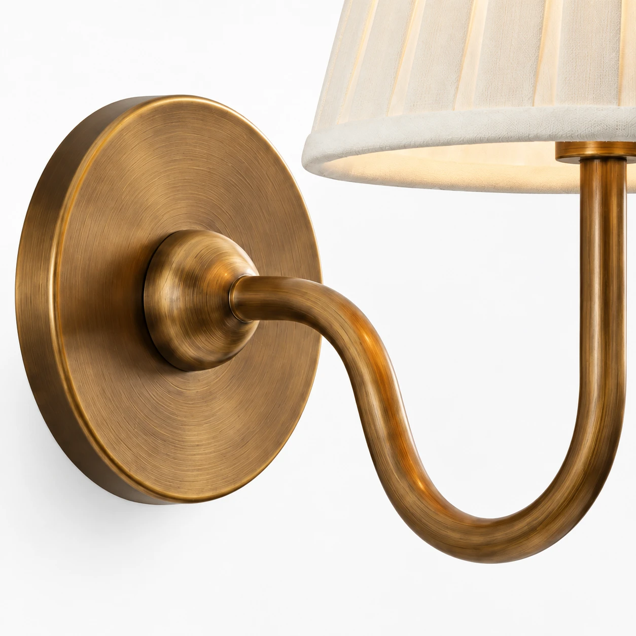 Détail du plafonnier rustique en tissu