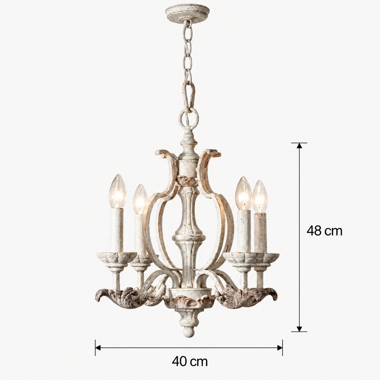 Schéma : largeur 40 cm et hauteur du corps 48 cm