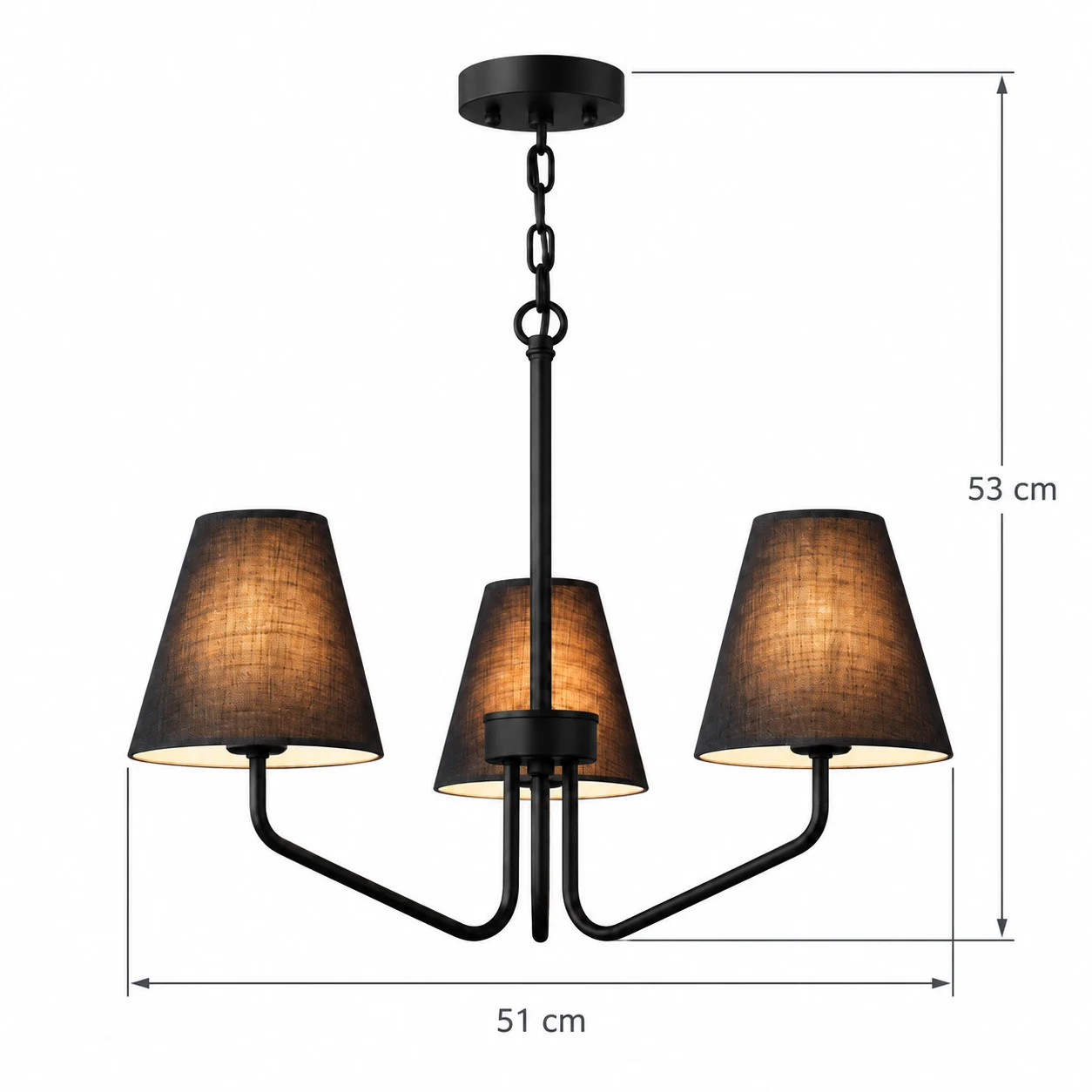 Lucia à trois lumières : diamètre 51 cm, hauteur 53 cm