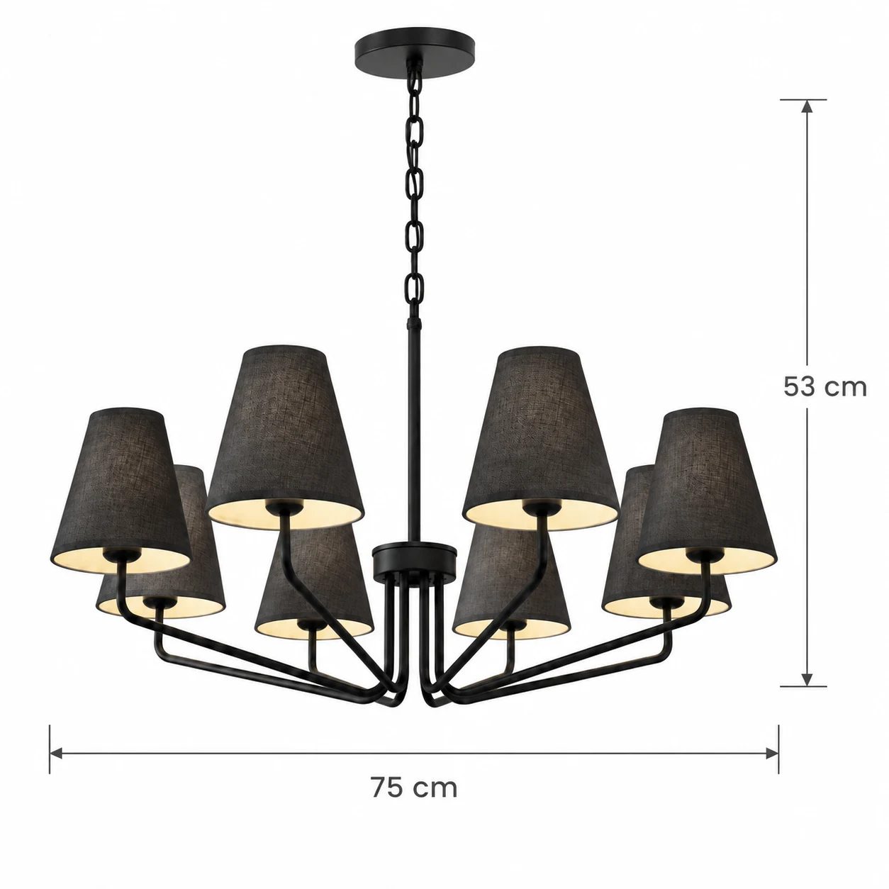 Lucia à huit lumières : diamètre 75 cm, hauteur 53 cm