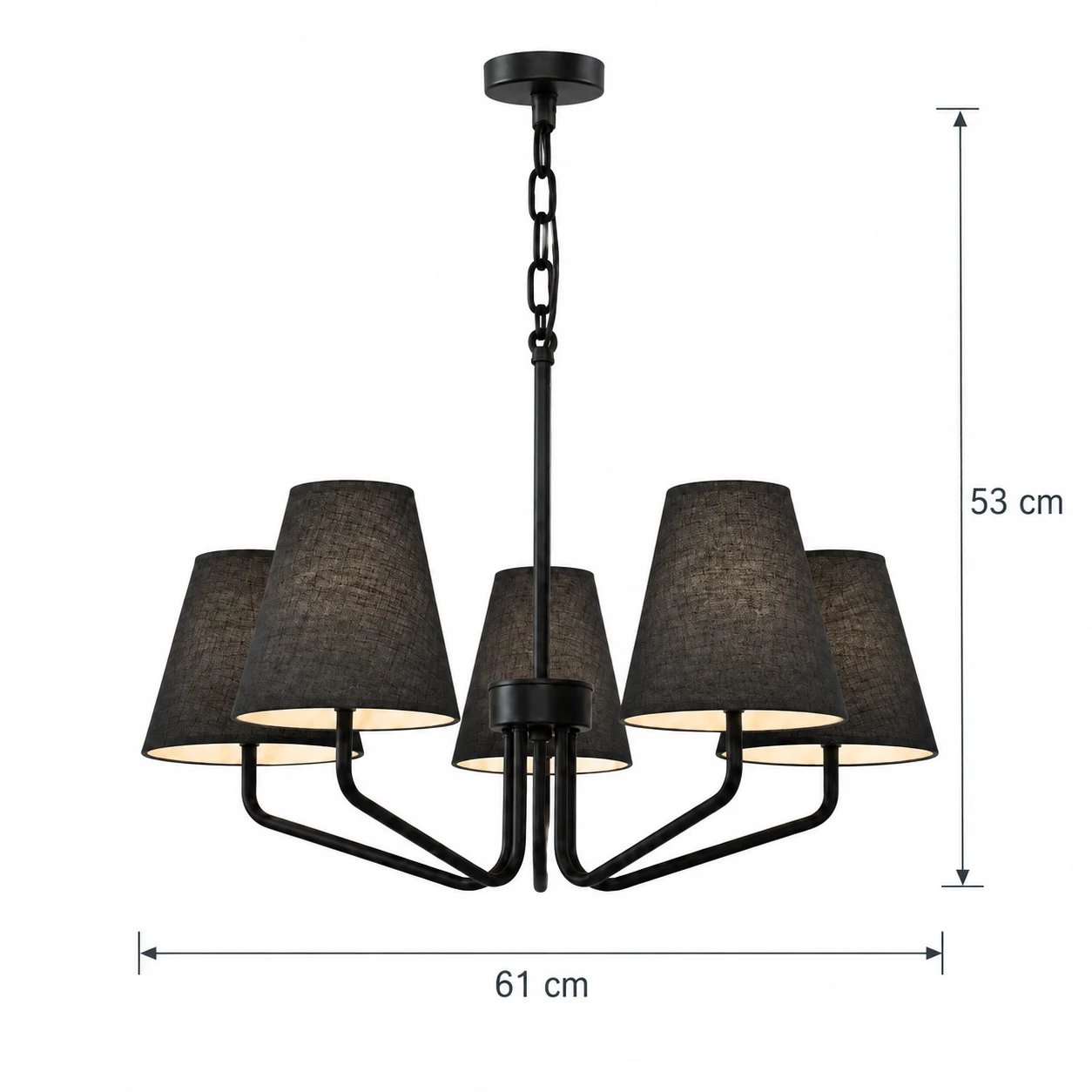 Lucia à cinq lumières : diamètre 61 cm, hauteur 53 cm