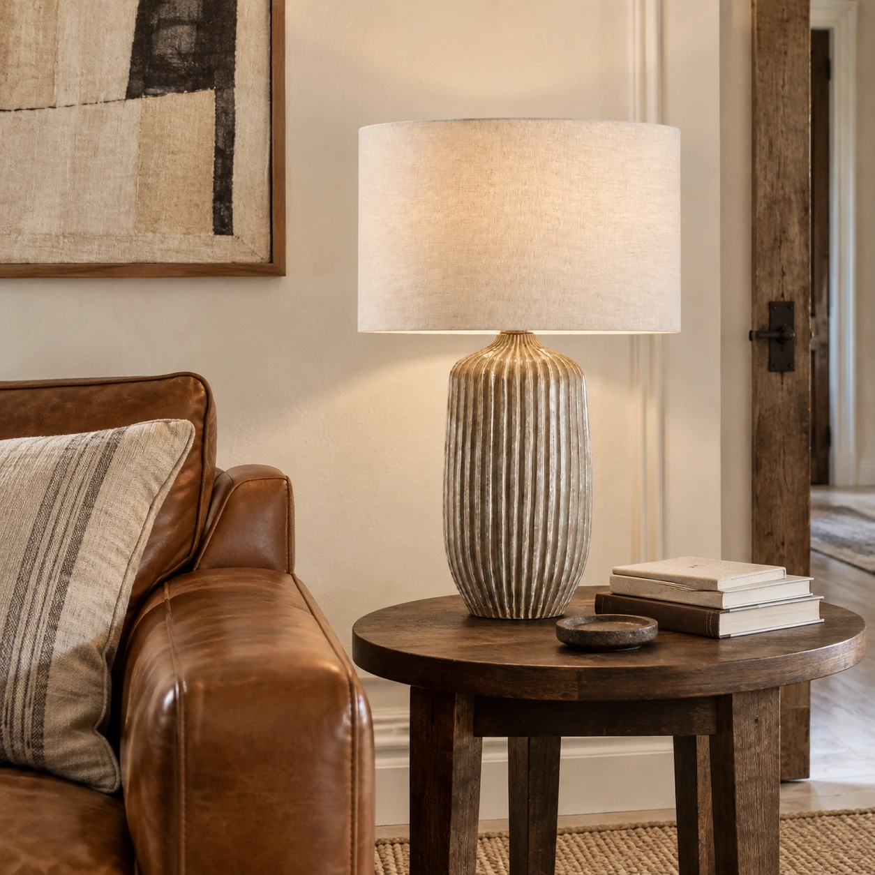 Aveline table lamp in a warm living room