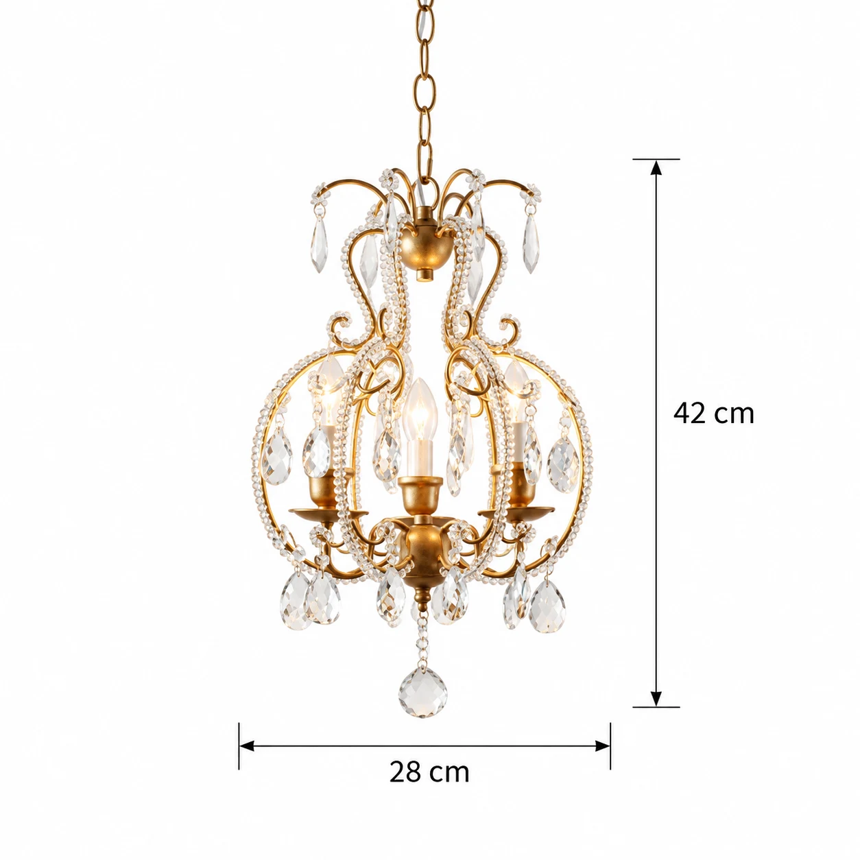 Dimensions vérifiées du petit lustre