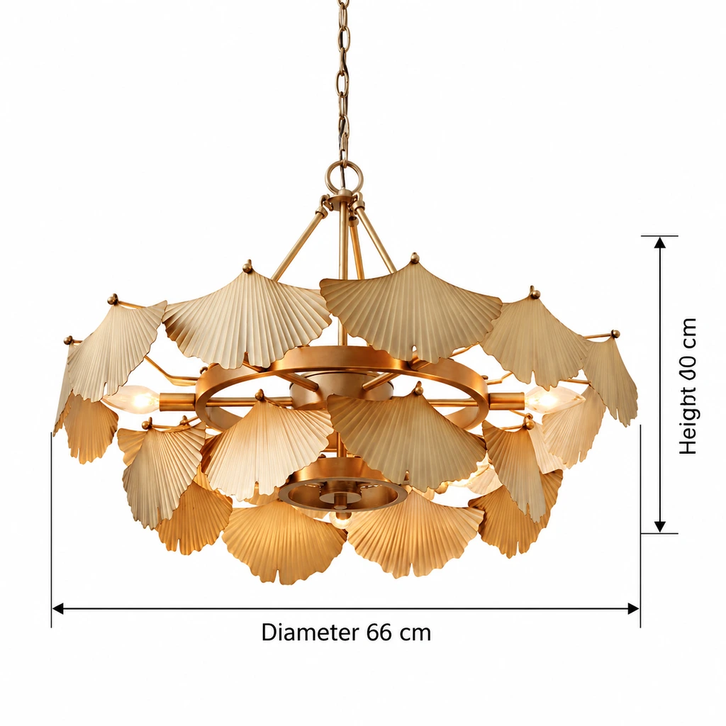 Dimensions du lustre Lina : 66 cm de diamètre et 40 cm de hauteur