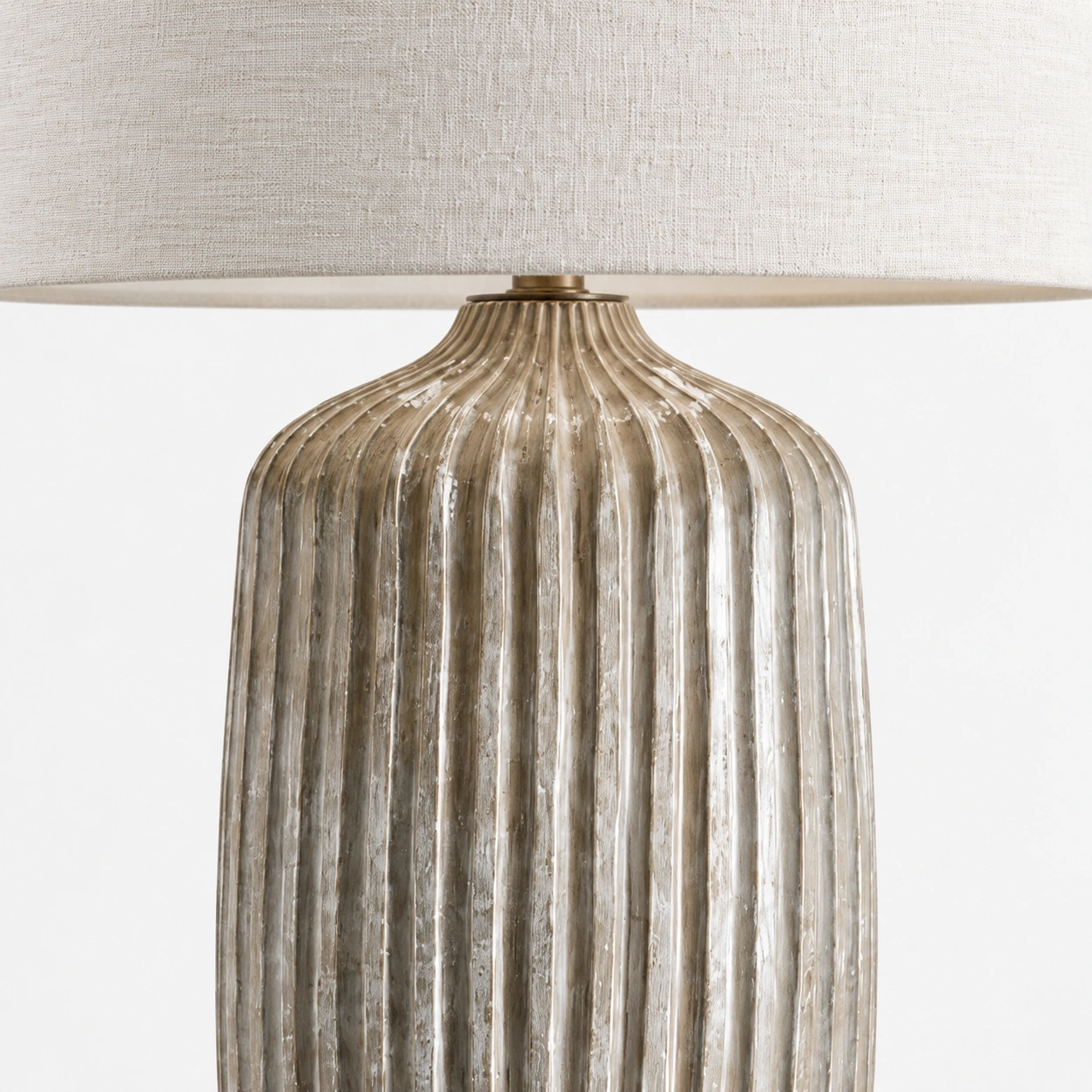 Carved solid wood lamp body detail