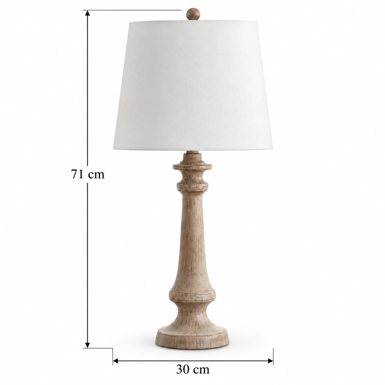 Hauteur totale 71 cm et diamètre 30 cm