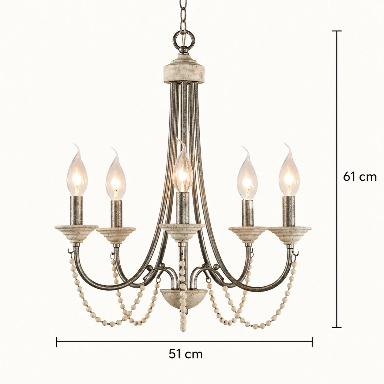 Dimensions vérifiées de la lampe à six lumières en or antique : 51 cm de diamètre et 61 cm de hauteur