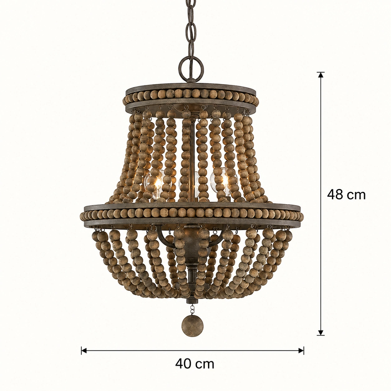 Madera ahumada verificada, dimensiones pequeñas: 40 cm de diámetro y 48 cm de altura.