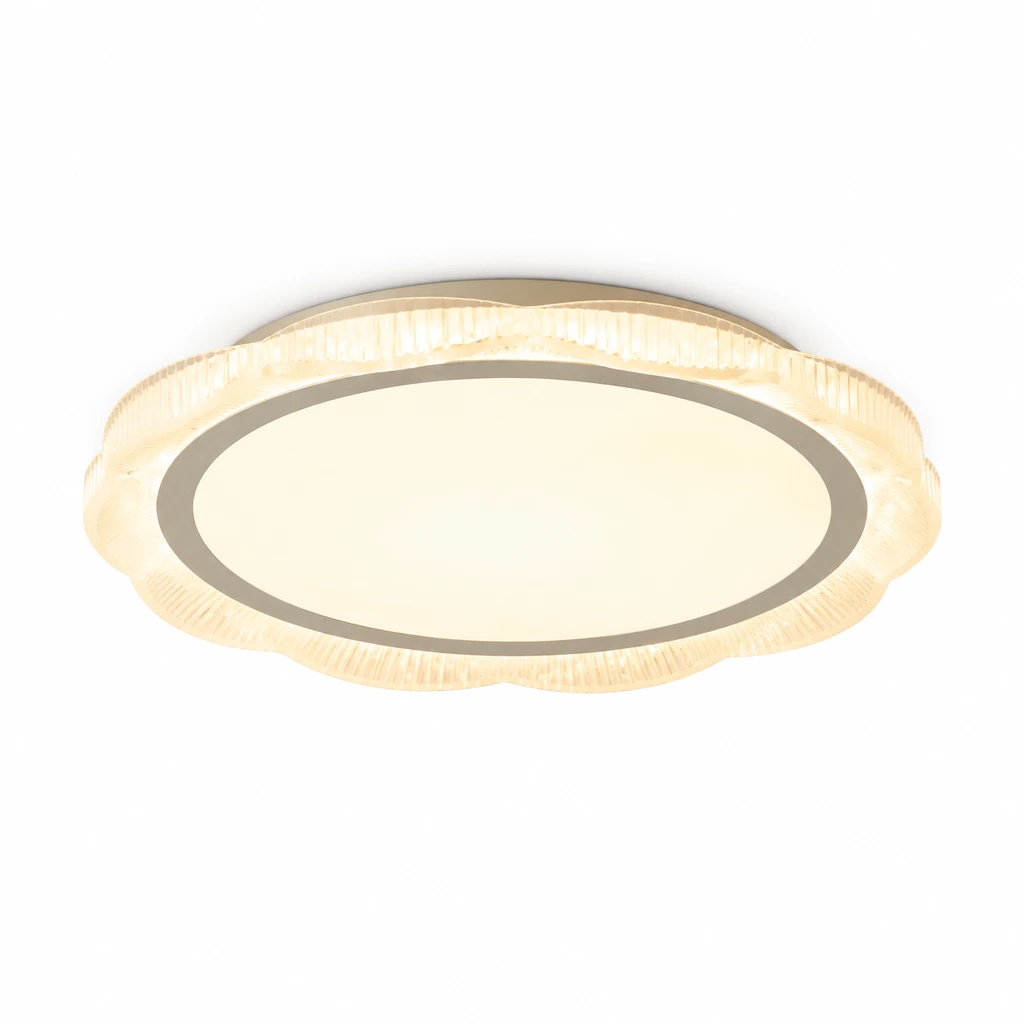 Plafonnier circulaire Luca à halo sur fond blanc